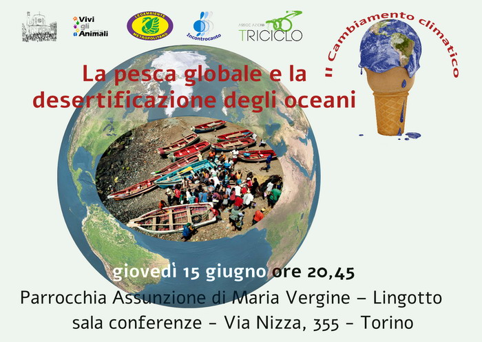 cartolina promozionale dell'evento "la pesca globale"